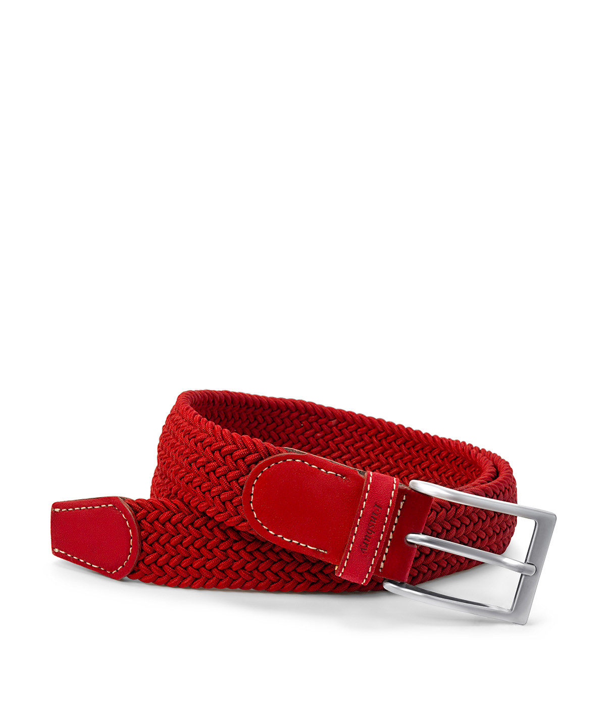 Red Men's Braided Belt