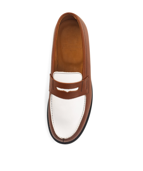 Mocassin Bicolore LILOU Armagnac Blanc