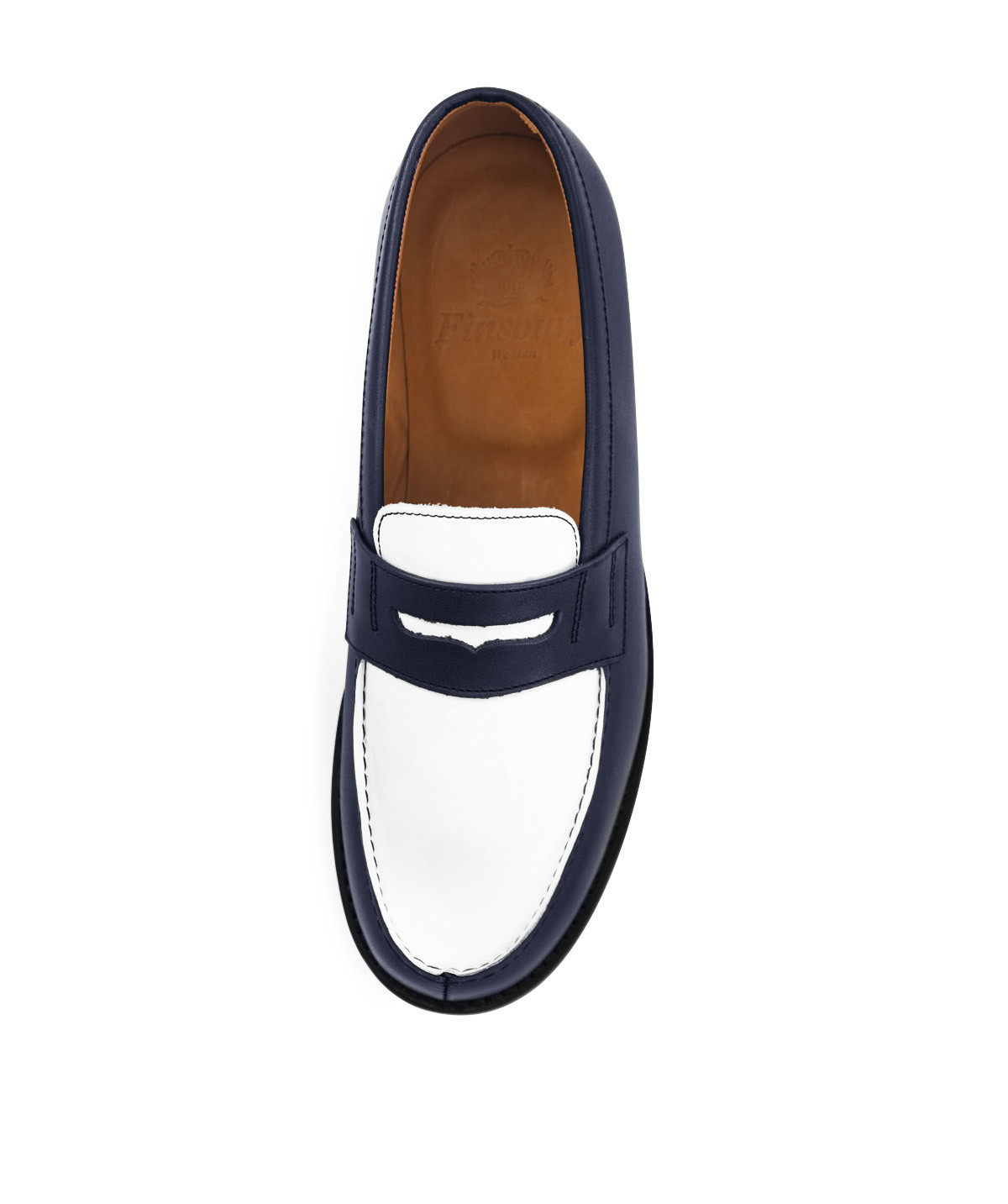 Mocassin Bicolore LILOU Marine et Blanc