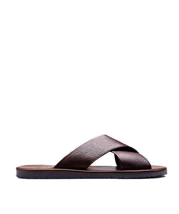 SANDAL PAROS BROWN PEBBLE-GRAIN