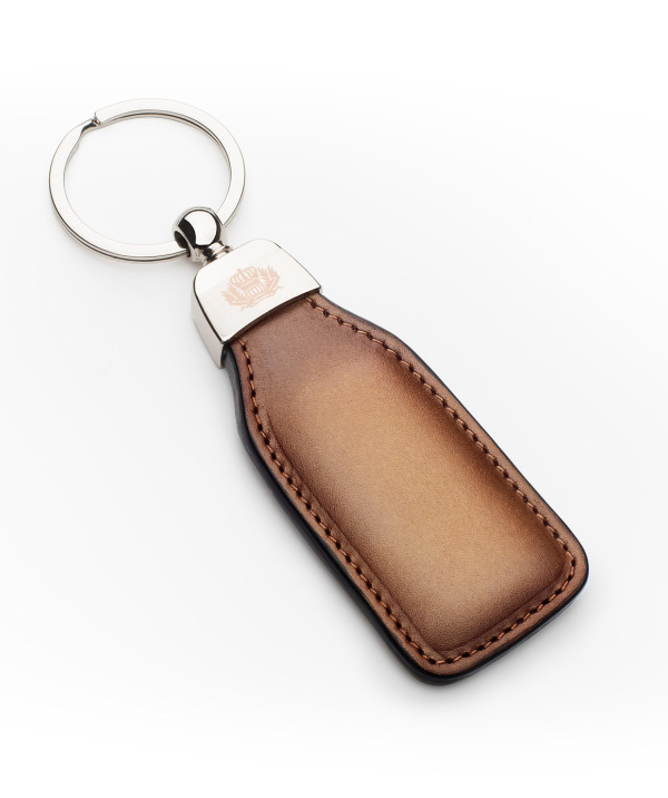 Leather Key Ring Brown Patina