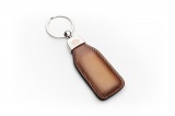 Porte cles cuir marron patine