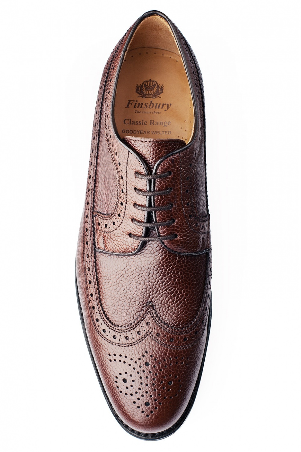 Barton Brown Pebble-Grain Men's Derby Shoe - Finsbury Shoes